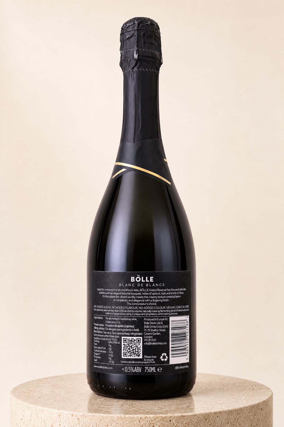 Grand Reserve 750ml bottle, back label